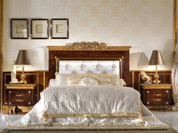 GRAND ROYAL - Solid wood bed with high headboard by A.R. Arredamenti - view 3